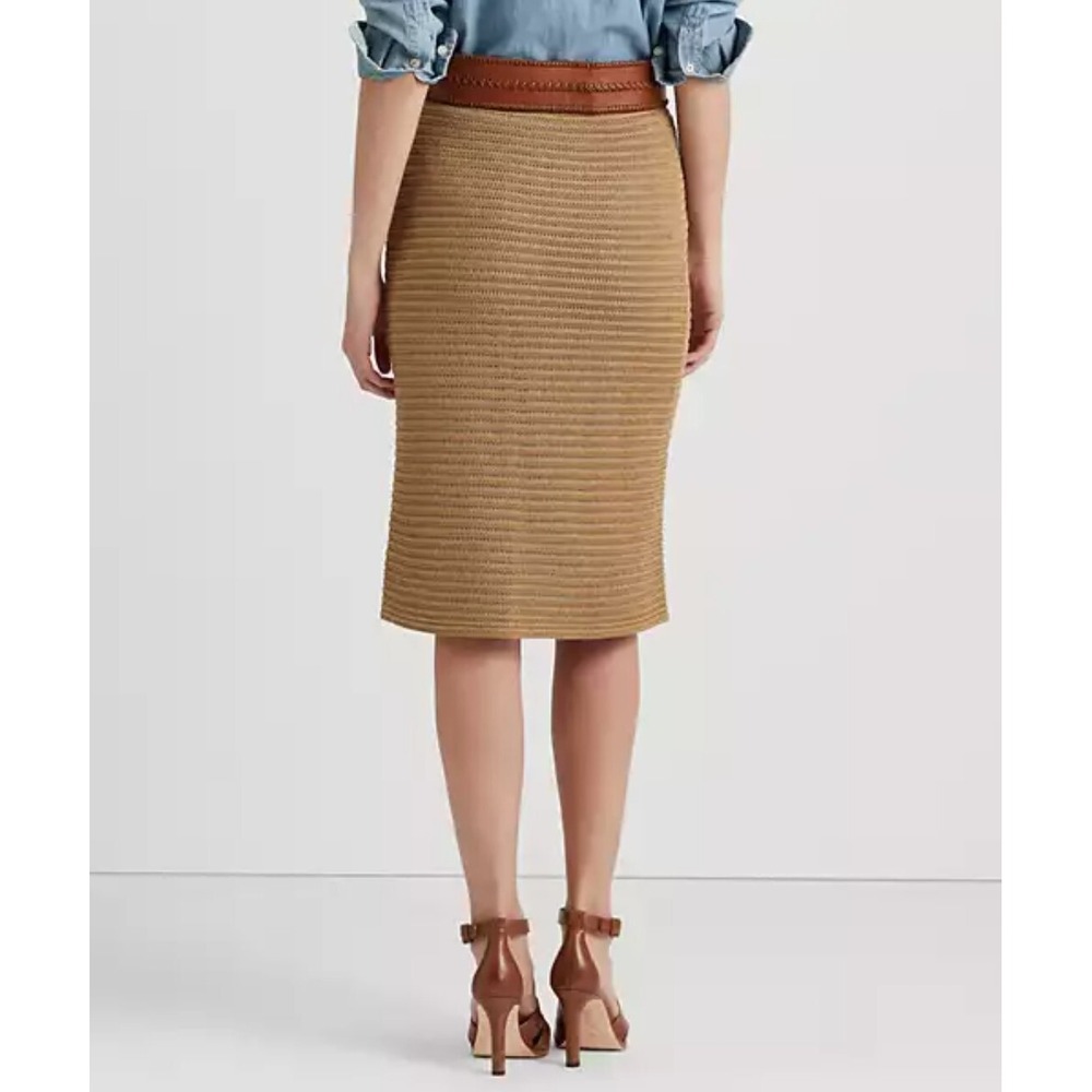 Lauren Ralph Lauren Women's Metallic Cotton-Blend Knit Pencil Skirt  Small - Picture 2 of 8